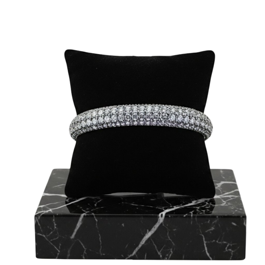 Charter Club Sparkling Clear Pave Glass Bangle